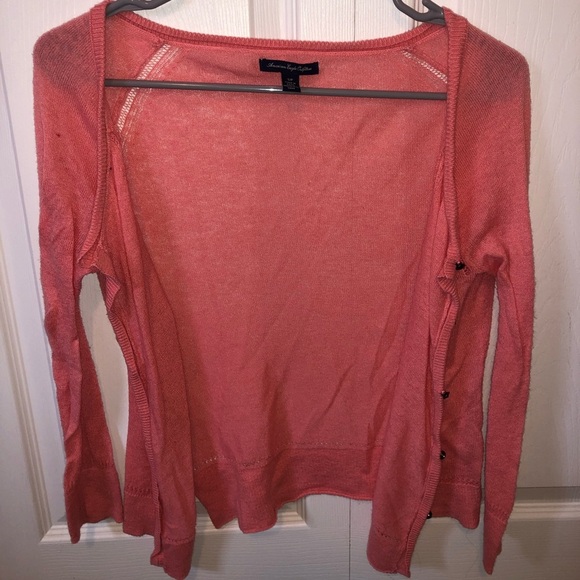 Small AMERICAN EAGLE salmon button up cardigan - Picture 4 of 4